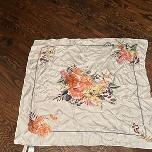 Floral Patterned Hankie in Cream and Orange